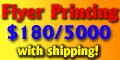 flyer printing, $180/5000